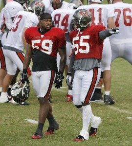 With a freshly pulled hamstring, Derrick Brooks might be doing more coaching than playing this season. 