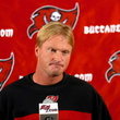 Coach Gruden spins and spins for the local media. 