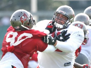 Donald Penn (r) is the Bucs big trash talker