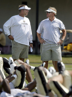 Chucky spent lots of time with Saints head coach Sean Payton on Thursday.