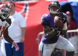 Lack of pass coverage, like on this catch by Crows WR Steve Smith, is a big reason for the beatdown this afternoon.