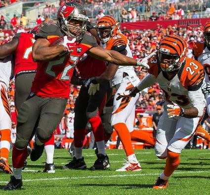 Bucs RB Doug Martin had maybe his best half of the season in the first half today, only to vanish in the second half with paltry second half numbers.