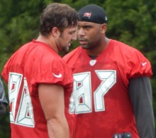 Dirk Koetter talks about tight ends and the complexity of Austin Seferian Jenkins, who plays less than Luke Stocker (left).