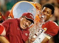 FSU coach Jimbo Fisher discusses the five-touchdown game his most famous QB pupil had Sunday.