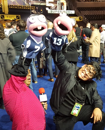 International reporters seem to have more fun at NFL events like Super Bowl Opening Night.