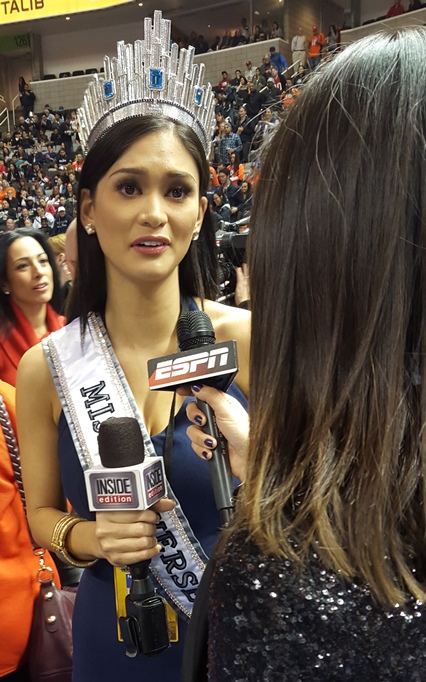 Miss Universe seems petrified talking to BSPN. Understandable.