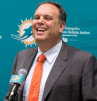 Dolphins honcho Mike Tannebaum isn't going to pay for three defensive ends, is he?