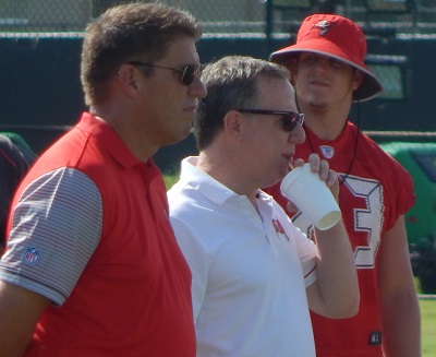 Floppy hat duty and hanging out with Bucs officials was about the extent of J.R. Sweezy's Bucs career.