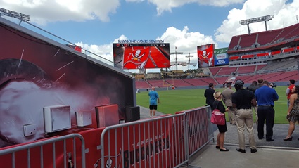 View of what Bucs players will see as they exit the tunnel.