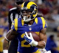 Rams RB Todd Gurley seems freaked out at his slow start.