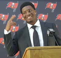 Jameis thought Chiefs fans were crazy to do the Florida State Warchant when he had the ball.